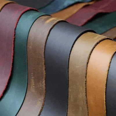 Natural leather material used for premium apparel and accessory manufacturing by Hesson Apparel