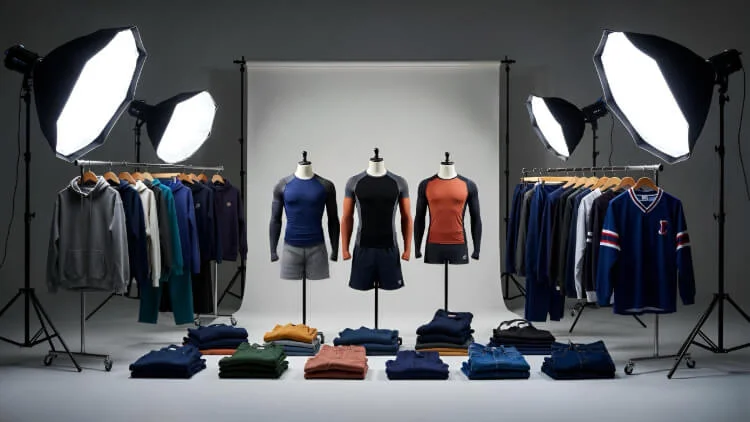 Product photography for apparel showcasing design details and garment quality by Hesson Apparel