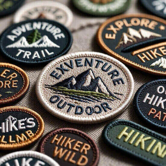 Custom embroidery patches for branding and garment detailing by Hesson Apparel