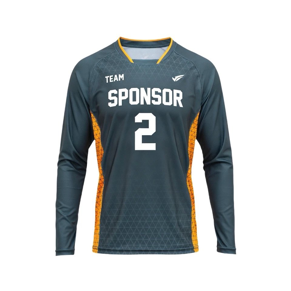 Custom Long Sleeve Volleyball Jersey manufactured with performance fabrics for volleyball teams and sportswear brands.