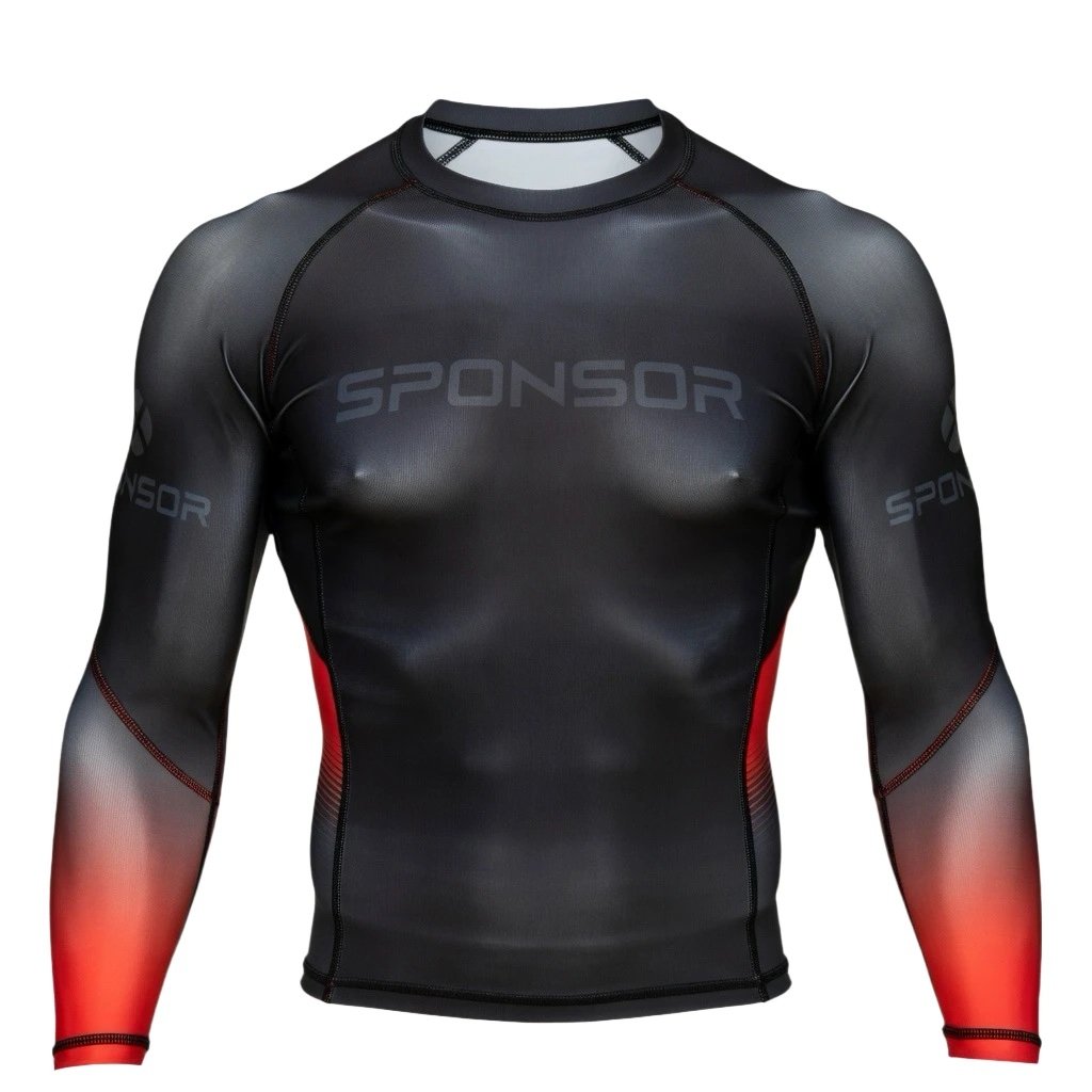 Elite MMA rash guard manufactured with premium compression fabric for professional fighters and combat brands.