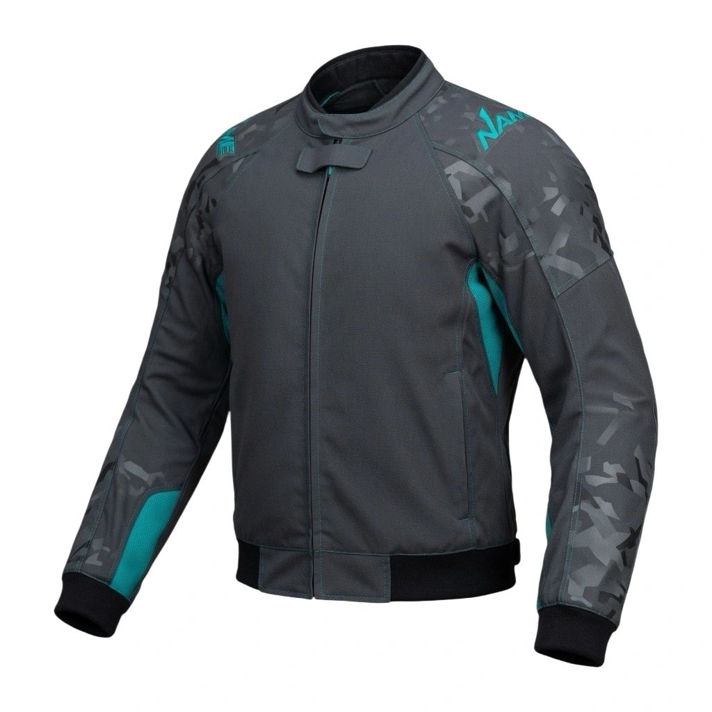 Custom urban motorbike riding jacket manufactured with lightweight breathable fabric for motorcycle apparel brands.